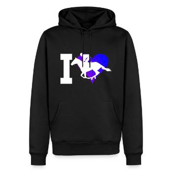 Saut d’obstacles Cavaliers Cavaliers Chasse - Sweat à capuche Premium bio Homme - noir - Devant - Nico (187cm)