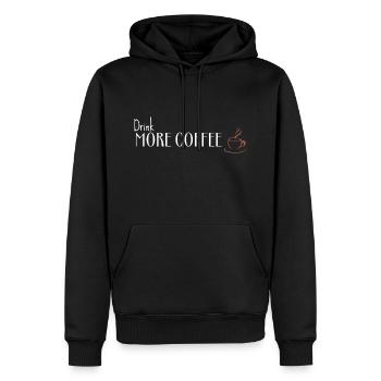 drink more coffee - Men’s Premium Organic Hoodie - black - Front - Nico (187cm)