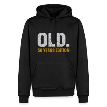 Ancienne édition 50 ans Idée cadeau 50e anniversaire - Sweat à capuche Premium bio Homme - noir - Devant - Nico (187cm)