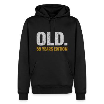 Old 55 Years Edition 55. Geburtstag Geschenkidee - Männer Premium Bio Hoodie - Schwarz - Vorne - Nico (187cm)
