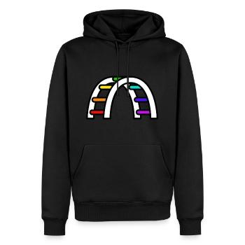 LGBTQ Pride Bridge - Men’s Premium Organic Hoodie - black - Front - Nico (187cm)