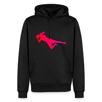 Torwart Fussball Fußball Damen Fußballspieler - Männer Premium Bio Hoodie - Schwarz - Vorne - Nico (187cm)