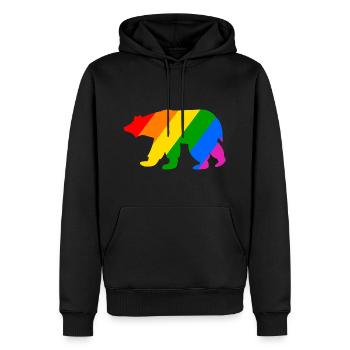 Ours polaire arc-en-ciel - Sweat à capuche Premium bio Homme - noir - Devant - Nico (187cm)