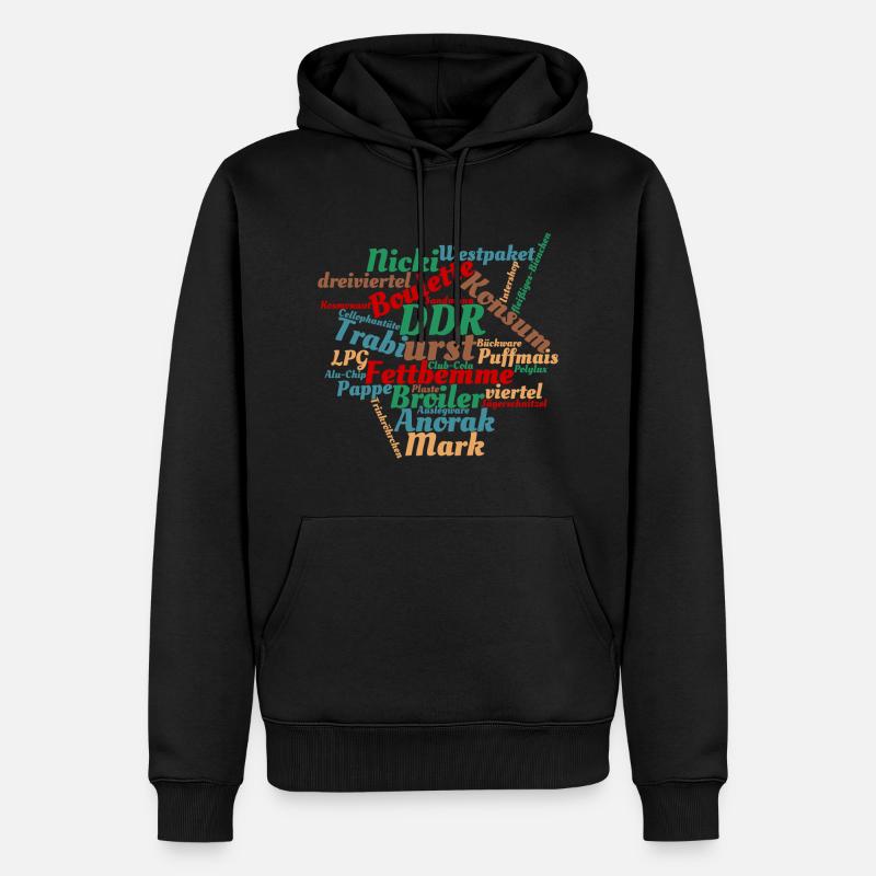 DDR Ostalgie Wörtersammlung - Männer Premium Bio Hoodie - Schwarz