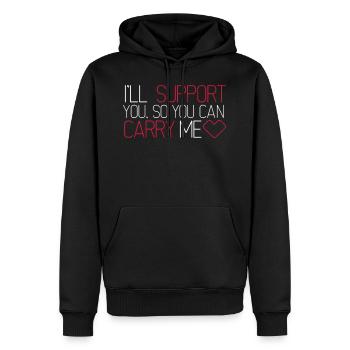 Support & Carry (League of Legends) - Sweat à capuche Premium bio Homme - noir - Devant - Nico (187cm)