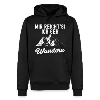 Wandern Geschenk Für Wanderer Berge Trekking - Männer Premium Bio Hoodie - Schwarz - Vorne - Nico (187cm)