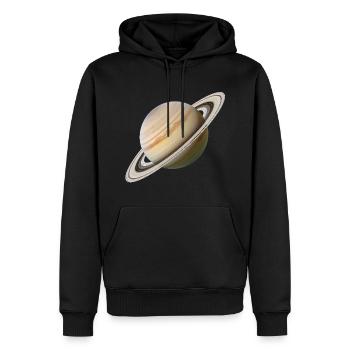 Saturne - Sweat à capuche Premium bio Homme - noir - Devant - Nico (187cm)