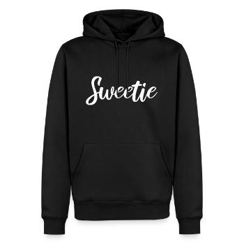 Chérie - Sweat à capuche Premium bio Homme - noir - Devant - Nico (187cm)