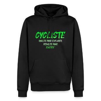 CYCLIST bike bikes pedal to exist - Men’s Premium Organic Hoodie - black - Front - Nico (187cm)
