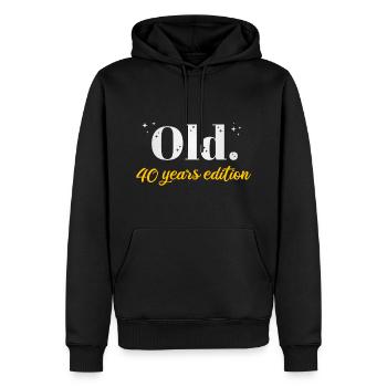 40 ans Cadeau ironique du 40e anniversaire - Sweat à capuche Premium bio Homme - noir - Devant - Nico (187cm)