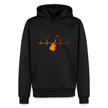 Guitariste Guitariste Guitariste Guitare Femme - Sweat à capuche Premium bio Homme - noir - Devant - Nico (187cm)