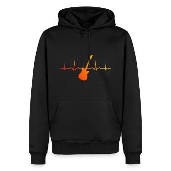 Guitariste Homme Guitariste Guitariste Guitare Guitare - Sweat à capuche Premium bio Homme - noir - Devant - Nico (187cm)