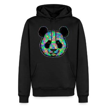 Arc-en-ciel coloré Panda ours Camouflage - Sweat à capuche Premium bio Homme - noir - Devant - Nico (187cm)