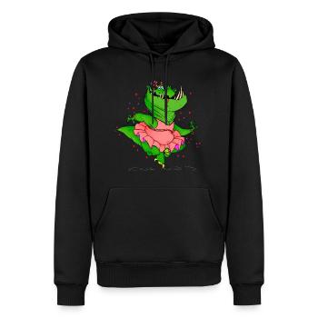 Monster Ballerina | Monster Ballet Danseur - Sweat à capuche Premium bio Homme - noir - Devant - Nico (187cm)