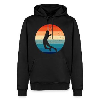 Joueuse de badminton féminine de badminton badminton - Sweat à capuche Premium bio Homme - noir - Devant - Nico (187cm)