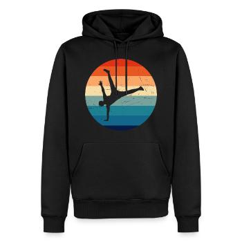 Hip Hop Hommes Femmes Bboy Hiphop Bgirl Breakdance - Sweat à capuche Premium bio Homme - noir - Devant - Nico (187cm)
