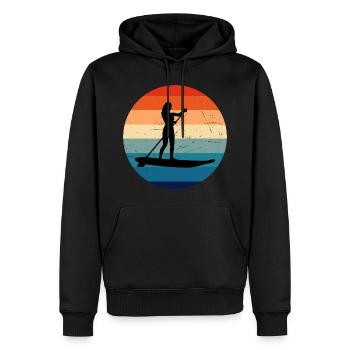 Stand up Paddleboard Sup Stand up Paddle B pour hommes - Sweat à capuche Premium bio Homme - noir - Devant - Nico (187cm)