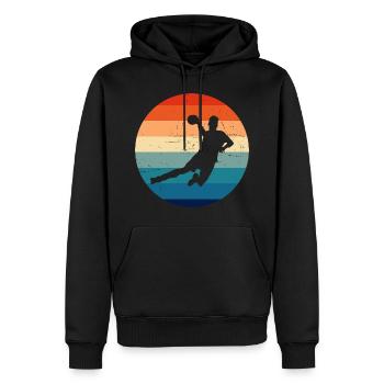 Joueurs de handball Joueurs de handball Joueurs de handball - Sweat à capuche Premium bio Homme - noir - Devant - Nico (187cm)