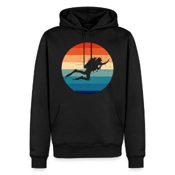 Plongée Plongée Libre Plongée Hommes Plongée Plongée Sous-Marine - Sweat à capuche Premium bio Homme - noir - Devant - Nico (187cm)