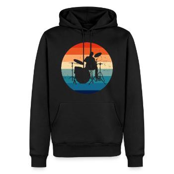 Drum Kit Ladies Drummer Drummer - Men’s Premium Organic Hoodie - black - Front - Nico (187cm)