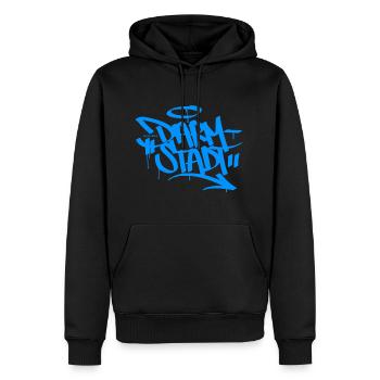 Darmstadt Graffiti T shirt - Männer Premium Bio Hoodie - Schwarz - Vorne - Nico (187cm)