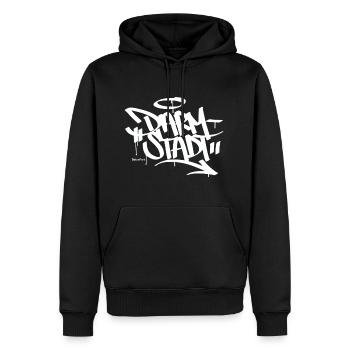 Darmstadt Graffiti Shirt - Männer Premium Bio Hoodie - Schwarz - Vorne - Nico (187cm)