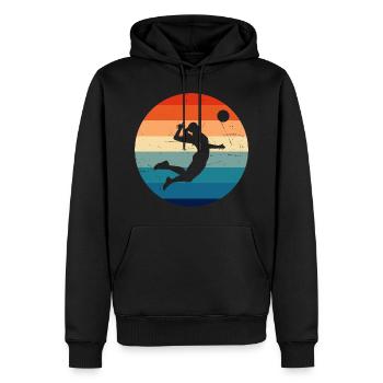 Joueur de volleyball masculin Volleyball féminin Volleyball féminin - Sweat à capuche Premium bio Homme - noir - Devant - Nico (187cm)