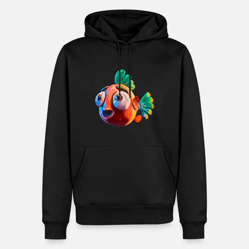 Poisson rouge choquant - Sweat à capuche Premium bio Homme - noir