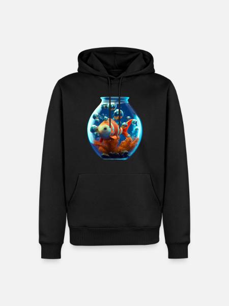 Goldfish in a fishbowl - Men’s Premium Organic Hoodie - black