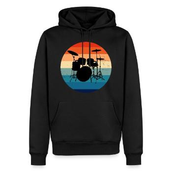 Percussionniste Batterie de batteur homme - Sweat à capuche Premium bio Homme - noir - Devant - Nico (187cm)