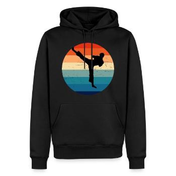 Boxe Femmes Kickboxing Hommes Kickboxing Boxe - Sweat à capuche Premium bio Homme - noir - Devant - Nico (187cm)