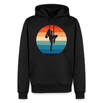Boxe Thaï Hommes Muay Thai Boxe Thaï Boxeur Thaï - Sweat à capuche Premium bio Homme - noir - Devant - Nico (187cm)