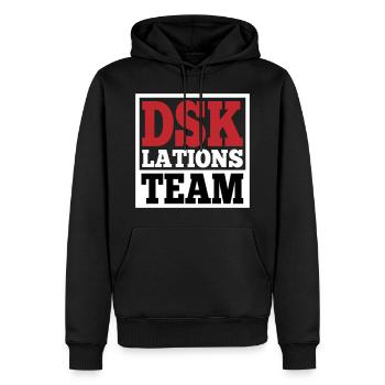 Deeskalationsteam DSKlations Team Farben änderbar - Männer Premium Bio Hoodie - Schwarz - Vorne - Nico (187cm)