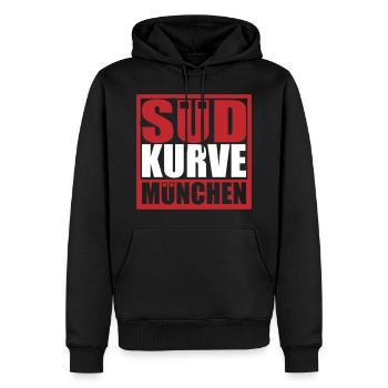 Südkurve München | Farbe änderbar - Männer Premium Bio Hoodie - Schwarz - Vorne - Nico (187cm)