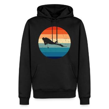 Plongeur de plongée Plongeur Plongeur Femmes - Sweat à capuche Premium bio Homme - noir - Devant - Nico (187cm)