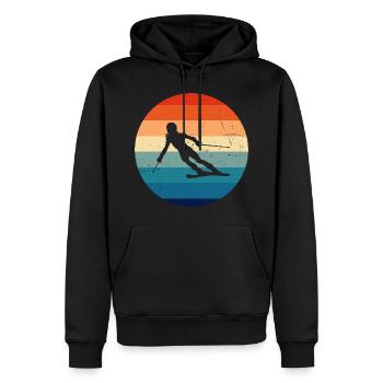 Skieur Freestyle Ski Hommes Femmes - Sweat à capuche Premium bio Homme - noir - Devant - Nico (187cm)