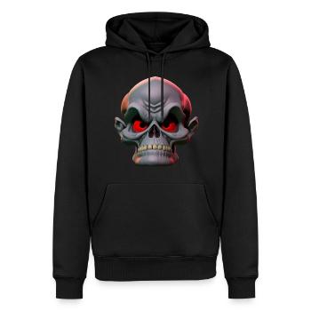 grumpy skull - Men’s Premium Organic Hoodie - black - Front - Nico (187cm)