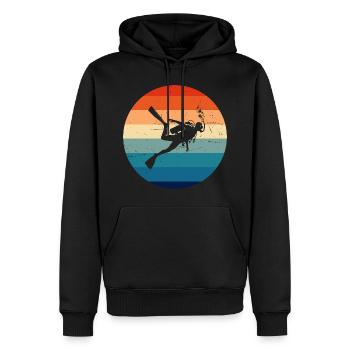 Plongée Homme Plongée Libre Plongée sous-marine Plongée sous-marine - Sweat à capuche Premium bio Homme - noir - Devant - Nico (187cm)