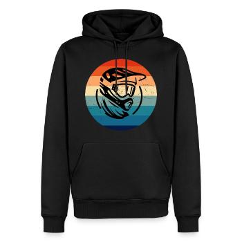 Vélo de montagne pour femmes Cycliste pour hommes Vététiste - Sweat à capuche Premium bio Homme - noir - Devant - Nico (187cm)