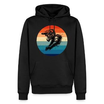 Herren Mountainbiker Mountainbike Radfahren - Männer Premium Bio Hoodie - Schwarz - Vorne - Nico (187cm)