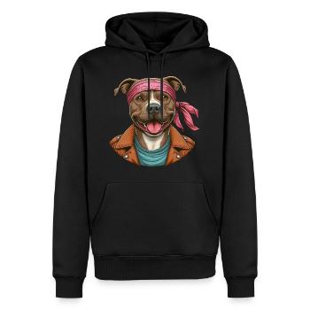 Pitbull Karate Master - Men’s Premium Organic Hoodie - black - Front - Nico (187cm)