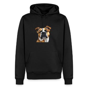 Dog - Men’s Premium Organic Hoodie - black - Front - Nico (187cm)