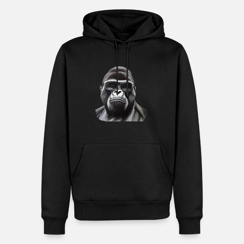 Cooler Gorilla - Männer Premium Bio Hoodie - Schwarz