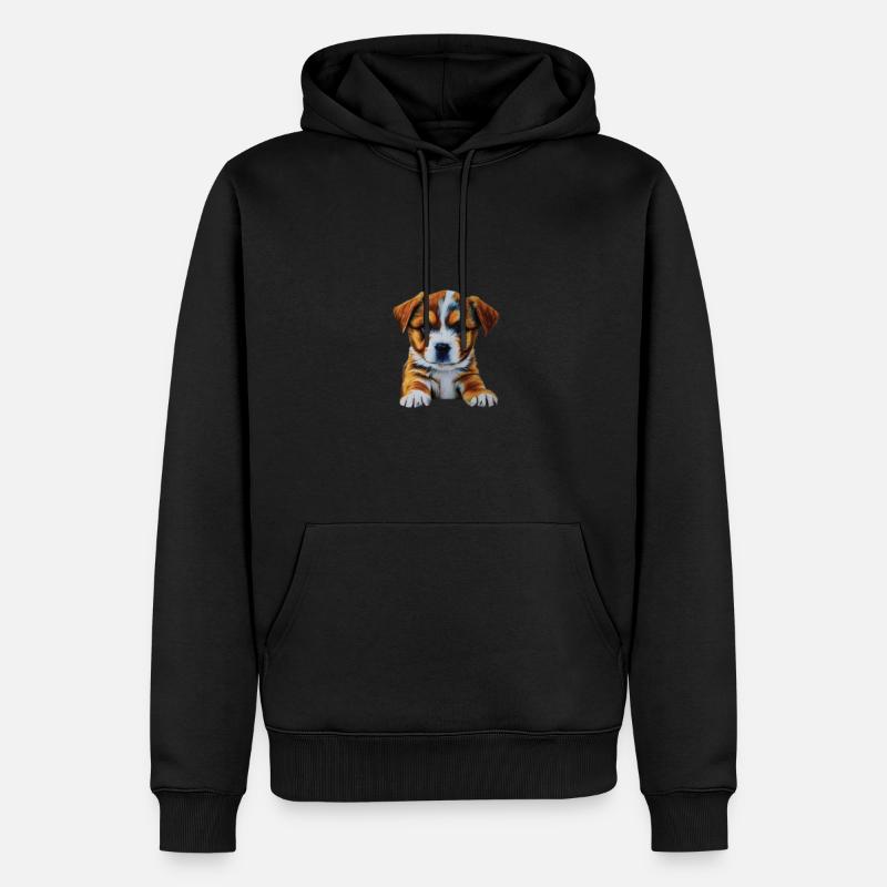 Chiot mignon - Sweat à capuche Premium bio Homme - noir