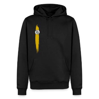 Streifen von Berlin Gelb - Männer Premium Bio Hoodie - Schwarz - Vorne - Nico (187cm)