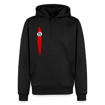 Streifen von Berlin Rot - Männer Premium Bio Hoodie - Schwarz - Vorne - Nico (187cm)