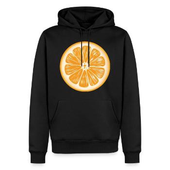Lustiges Orangenfrucht Geschenk - Männer Premium Bio Hoodie - Schwarz - Vorne - Nico (187cm)