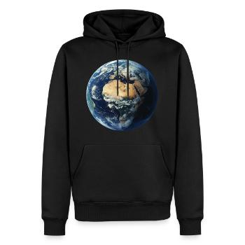 Terre - Sweat à capuche Premium bio Homme - noir - Devant - Nico (187cm)