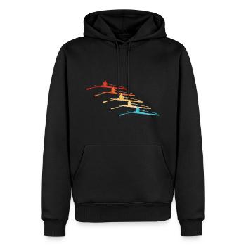 Aviron Femmes Aviron Hommes - Sweat à capuche Premium bio Homme - noir - Devant - Nico (187cm)