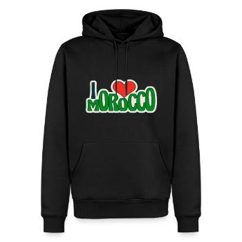 Ich liebe Marokko Marokkanische Flagge Fußball Marokko - Männer Premium Bio Hoodie - Schwarz - Vorne - Nico (187cm)